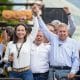 Fotografía de archivo del 30 de julio de 2024 de la líder opositora María Corina Machado junto a Edmundo González Urrutia, durante un acto en Caracas (Venezuela). EFE/ Ronald Peña R