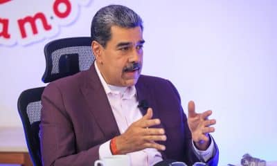 Fotografía cedida por Palacio de Miraflores del presidente de Venezuela, Nicolás Maduro, hablando durante un acto de gobierno este lunes, en Caracas (Venezuela). EFE/ Marcelo Garcia / Palacio Miraflores