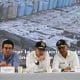El presidente de Colombia, Gustavo Petro (c), y el ministro de Defensa, Pedro Sánchez (d), participan en un evento protocolario de destrucción de armas este miércoles, en Puerto Asís (Colombia). EFE/ Mauricio Dueñas Castañeda
