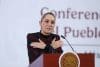La presidenta de México Claudia Sheinbaum, habla durante una rueda de prensa este jueves en Palacio Nacional de la Ciudad de México (México).EFE/Mario Guzmán