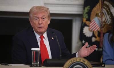El presidente de Estados Unidos, Donald Trump, durante su intervención este miércoles, 8 de octubre, en una mesa redonda, en la Casa Blanca, en Washington DC (EE.UU.) EFE/Francis Chung /Pool