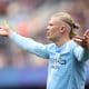 Erling Haaland del Manchester City gesticula durante el partido de la Premier League del pasado sábado entre el Manchester City FC y el Everton FC en Manchester, Reino Unido. EFE/ADAM VAUGHAN
