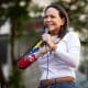 Fotografía de archivo fechada el 09 de enero de 2025 de la líder opositora María Corina Machado, hablando durante un acto de campaña en Caracas (Venezuela). EFE/ Ronald Peña R