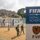 Fotografía de un cartel de la FIFA que anuncia el proyecto en Venezuela 'Fútbol para las escuelas'. EFE/ Miguel Gutiérrez
