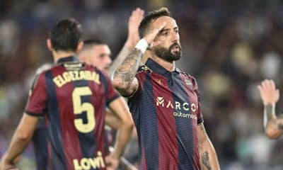 El delantero del Levante José Luis Morales celebra tras marcar el segundo gol ante el Barcelona. Imagen de archivo. EFE/Andreu Esteban