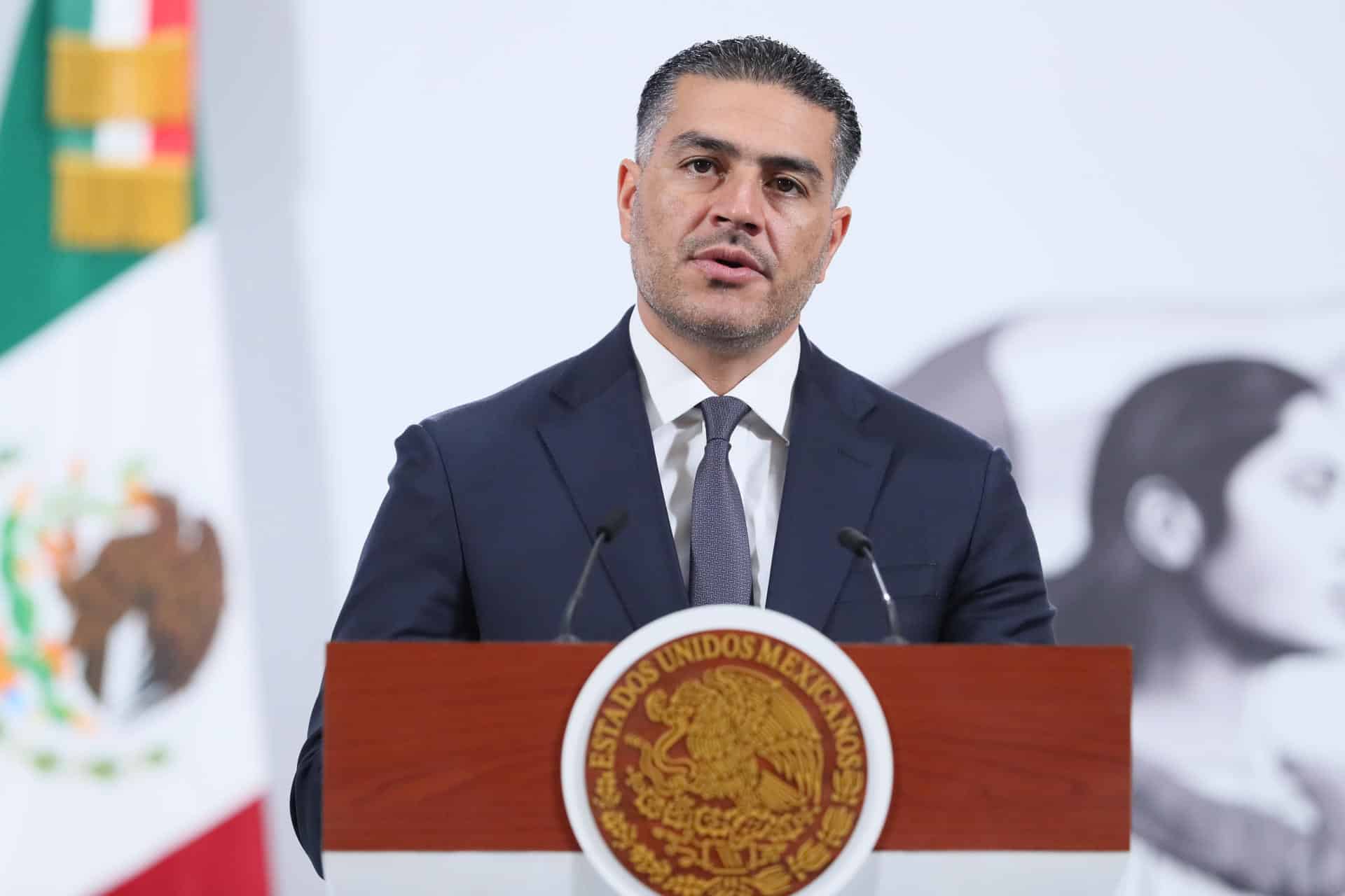 El secretario de Seguridad y Protección Ciudadana de México, Omar García Harfuch, habla en una rueda de prensa en Ciudad de México (México). Imagen de archivo. EFE/ Mario Guzmán