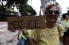 Una persona participa durante la protesta "No Kings" ("No queremos reyes") este sábado, en San Juan (Puerto Rico). EFE/ Thais Llorca