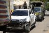 Un camión de deportación con detenidos, ingresa al centro de detención de la Dirección General de Migración este miércoles, en Haina (República Dominicana). EFE/ Orlando Barría