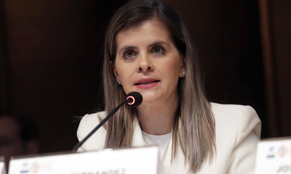 Foto de archivo de la candidata presidencial costarricense, Laura Fernández. EFE/ Elvis González