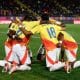 Jugadores de Colombia celebran un gol en un partido del grupo F de la Copa Mundial Sub-20. EFE/ Benjamín Hernández