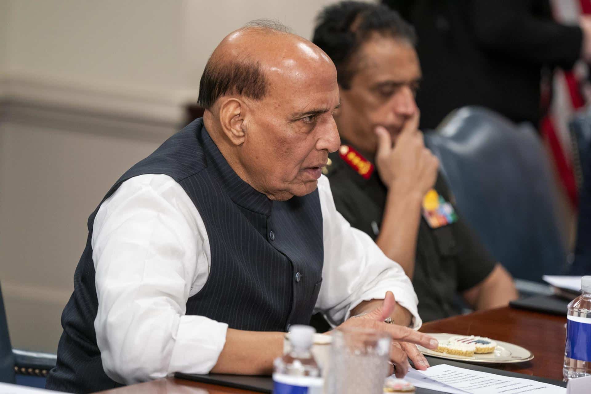 Imagen de Archivo del ministro de Defensa de la India, Rajnath Singh.
 (
EFE/EPA/SHAWN THEW