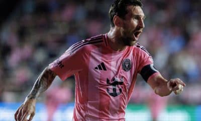 Lionel Messi, del Inter Miami, celebra un gol ante el Nashville en el Chase Stadium en Fort Lauderdale, Florida. EFE/EPA/CRISTOBAL HERRERA-ULASHKEVICH