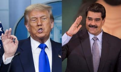 Combo de dos fotografías de archivo donde aparecen el presidente de Estados Unidos, Donald Trump (i), y el presidente de Venezuela, Nicolás Maduro. EFE/ Shawn Thew / Rayner Pena R