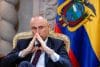 El embajador de Italia en Ecuador, Giovanni Rivoli, durante una rueda de prensa este lunes, en Quito (Ecuador). EFE/José Jácome
