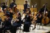 Vista del concierto solidario con la DANA de Valencia que la Orquesta Sinfónica Juvenil de Costa Rica, bajo la batuta del madrileño Andrés Salado, ha ofrecido este sábado en el Auditorio Nacional de Madrid. EFE/David Fernández