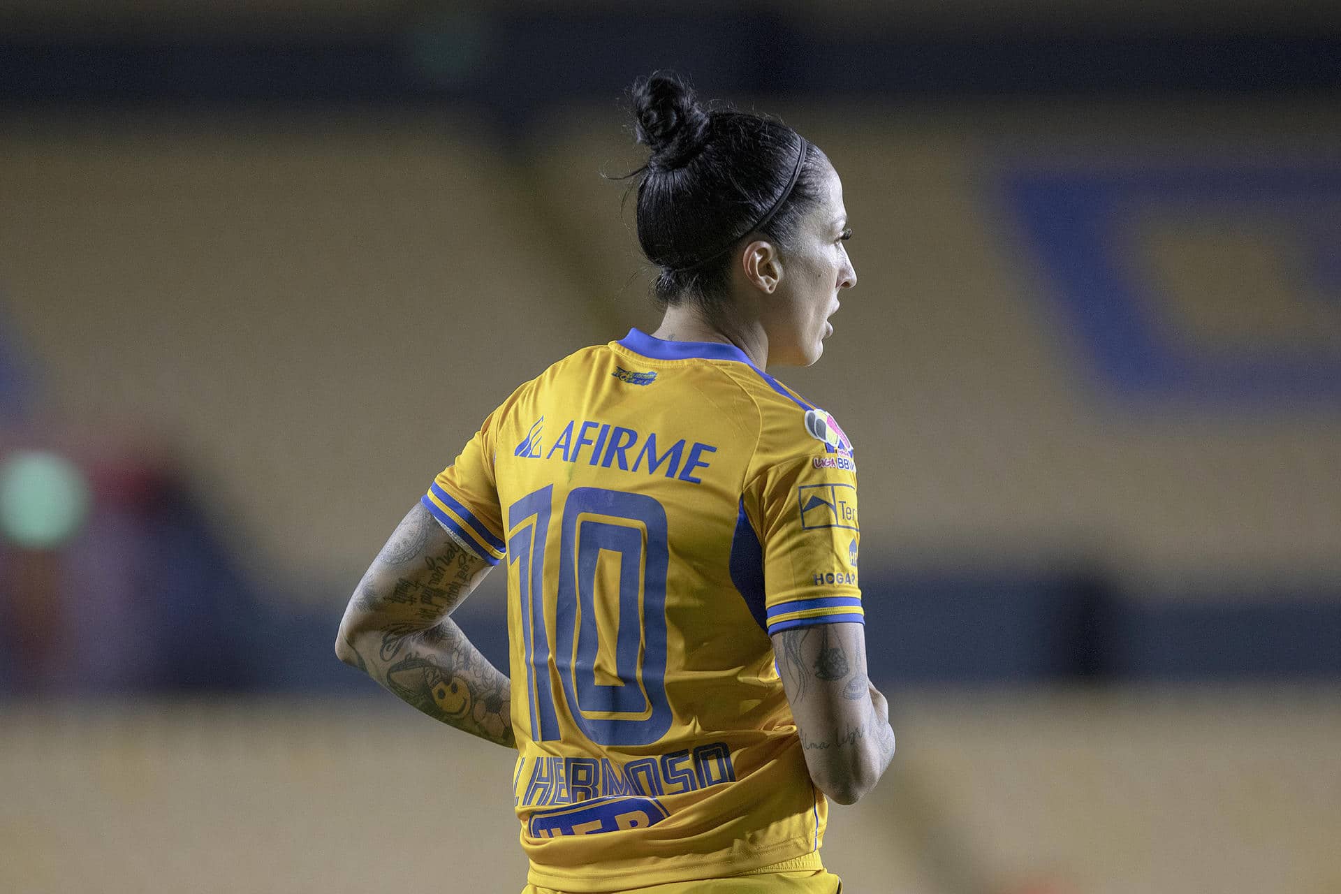 Fotografía de archivo donde aparece la jugadora de Tigres Jennifer Hermoso. EFE/ Antonio Ojeda