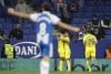 El centrocampista del Villarreal Alberto Moleiro (c) celebra con sus compañeros tras marcar el 0-2 durante el encuentro de la jornada 12 de Laliga EA Sports que Espanyol y Villarreal disputaron en el RCDE Stadium. EFE/ Alberto Estévez
