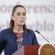 La presidenta de México, Claudia Sheinbaum, habla en una rueda de prensa este lunes, en el Palacio Nacional de Ciudad de México (México). EFE/ Isaac Esquivel