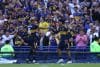 El extremo argentino Exequiel Zeballos (d) y su compañeros Carlos Palacios celebrar el primero gol de Boca Juniors en el superclásico que ganaron este domingo por 2-0 a River Plate en el estadio La Bombonera, de Buenos Aires. EFE/ Adan González
