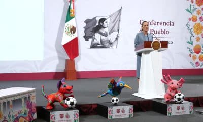 La presidenta de México, Claudia Sheinbaum, habla durante una rueda de prensa este jueves, en el Palacio Nacional de Ciudad de México (México). EFE/Mario Guzmán