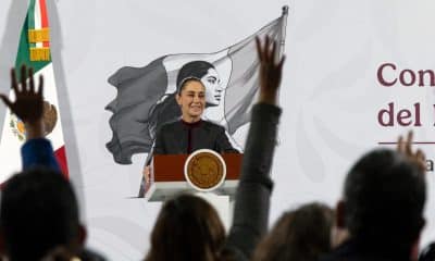 Fotografía cedida este viernes por la presidencia de México, de la mandataria mexicana Claudia Sheinbaum, durante su conferencia de prensa en Palacio Nacional de la Ciudad de México (México). EFE/Presidencia de México/SOLO USO EDITORIAL/NO VENTAS/SOLO DISPONIBLE PARA ILUSTRAR LA NOTICIA QUE ACOMPAÑA (CRÉDITO OBLIGATORIO)