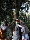 Un grupo de personas realiza una "boda" este domingo, en un parque en Ciudad de México (México). EFE/ Mario Guzmán
