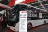 Fotografía de un autobús eléctrico durante la Expo Transporte ANPACT 2025 este jueves, en Guadalajara (México). EFE/ Francisco Guasco