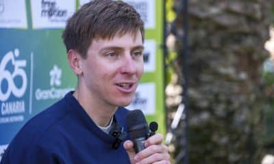 El campeón del mundo y cuatro veces ganador del Tour de Francia Tadej Pogačar admite su deseo de correr La Vuelta, pero "es difícil de combinar" con el Tour de Francia. EFE/Ángel Medina