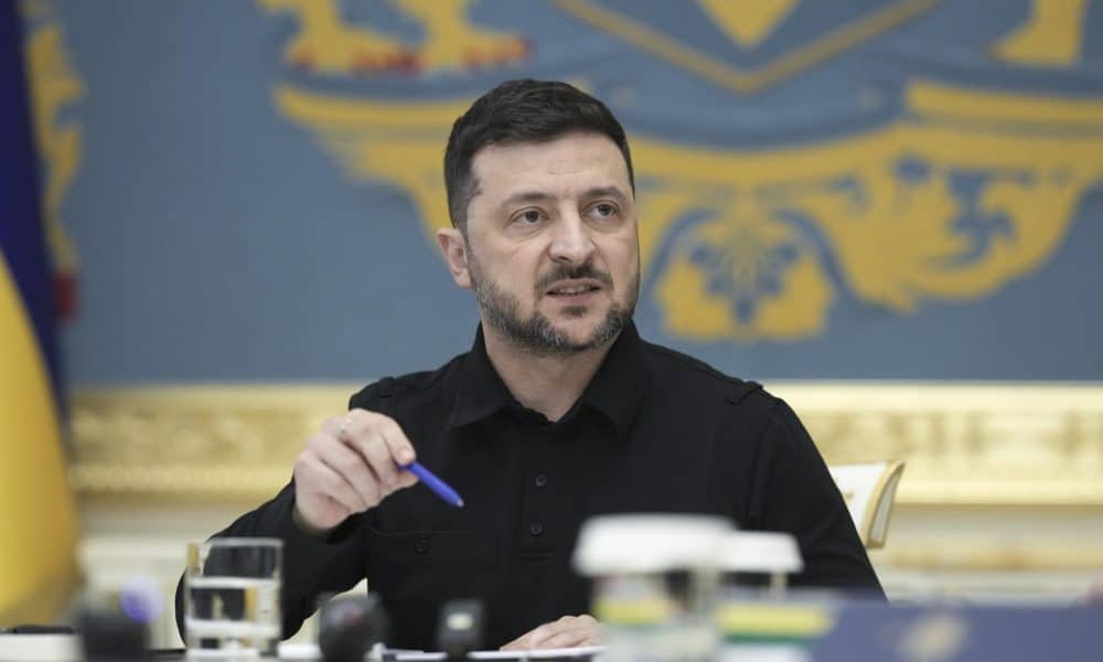 El presidente ucraniano, Volodímir Zelenski, el pasado 7 de noviembre durante un encuentro con periodistas en Kiev. EFE/EPA/STRINGER