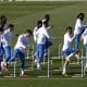Los jugadores del Real Madrid durante el entrenamiento en Valdebebas, antes de viajar a Atenas para jugar, el miércoles, contra Olympiacos en la Liga de Campeones. EFE/ Chema Moya
