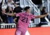 Tadeo Allende celebra un gol para el Inter Miami en el partido ante el Nashville en el Chase Stadium en Fort Lauderdale. EFE/EPA/CRISTOBAL HERRERA-ULASHKEVICH
