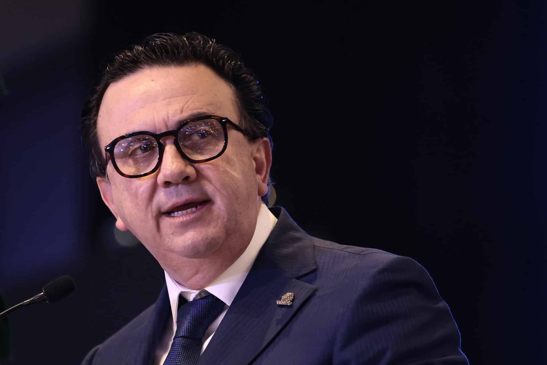 El presidente de la Confederación Patronal Mexicana (Coparmex), Juan José Sierra Álvarez, habla durante una conferencia de prensa en Ciudad de México (México). Imagen de archivo. EFE/ José Méndez