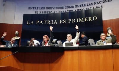Fotografía cedida este jueves por la Cámara de Senadores, durante una sesión ordinaria en la Ciudad de México (México). EFE/Cámara de Senadores/SOLO USO EDITORIAL/NO VENTAS/SOLO DISPONIBLE PARA ILUSTRAR LA NOTICIA QUE ACOMPAÑA (CRÉDITO OBLIGATORIO)