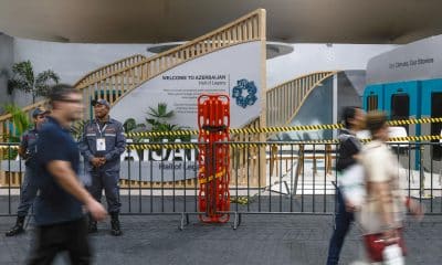Vista general este viernes, 21 de noviembre, de los alrededores de sede de negociaciones de la COP30, en Belém (Brasil). EFE/Fraga Alves