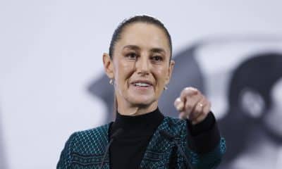 La presidenta de México Claudia Sheinbaum, habla durante una rueda de prensa este martes en Palacio Nacional de la Ciudad de México (México). EFE/Sáshenka Gutiérrez