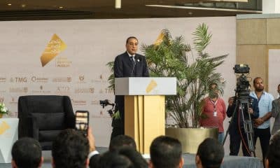 EL CAIRO , 01/11/2025.- El primer ministro egipcio, Mustafa Madbuli, durante la rueda de prensa de la inauguración del Gran Museo Egipcio. La apertura del Gran Museo Egipcio (GEM) es "un evento único en todos sus sentidos" y un "sueño que se ha logrado hacer realidad" para convertirse en el mensaje "que Egipto le quiere proyectar al mundo", según indicó el primer ministro del país árabe, Mustafa Madbuli. EFE/ Edgar Gutiérrez