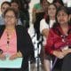La directora del Observatorio Nacional de la Violencia de la Universidad Nacional Autónoma de Honduras (Unah), Migdonia Ayestas (i), y la defensora de Derechos Humanos de las Mujeres, Honorina Rodríguez, participan en la presentación de un informe sobre violencia contra la mujer este martes, en Tegucigalpa (Honduras). EFE/Gustavo Amador