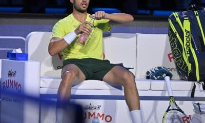 El español Carlos Alcaraz, número 1 del mundo, en la final de la Copa de Maestros. EFE/EPA/ALESSANDRO DI MARCO