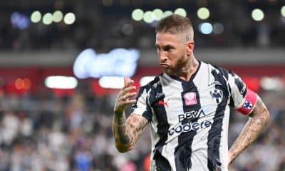 Sergio Ramos de Monterrey celebra un gol durante un partido de la Liga MX en el estadio BBVA, en Guadalupe (México). EFE/ Miguel Sierra