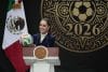 La presidenta de México Claudia Sheibaum, habla durante una rueda de prensa este lunes en el Complejo Cultural Los Pinos de la Ciudad de México (México). EFE/José Méndez
