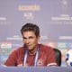 El entrenador de Lanús, Mauricio Pellegrino, durante una rueda de prensa en Asunción (Paraguay), donde se jugará la final de la Copa Sudamericana. EFE/Juan Pablo Pino