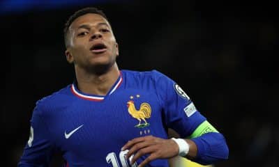 El jugador Kylian Mbappe durante el partido de este jueves ante Ucrania correspondiente a la fase de clasificación del Mundial 2026. EFE/EPA/CHRISTOPHE PETIT TESSON