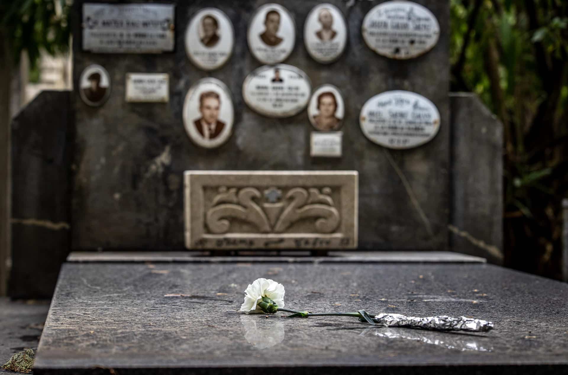 Los logroñeses han cumplido este sábado, día de Todos los Santos, con la tradición de visitar los cementerios para volver a recordar a quienes no olvidan el resto del año, con flores, plegarias o frases emotivas, que han dejado escritas en el 'árbol del recuerdo'. EFE/Raquel Manzanares