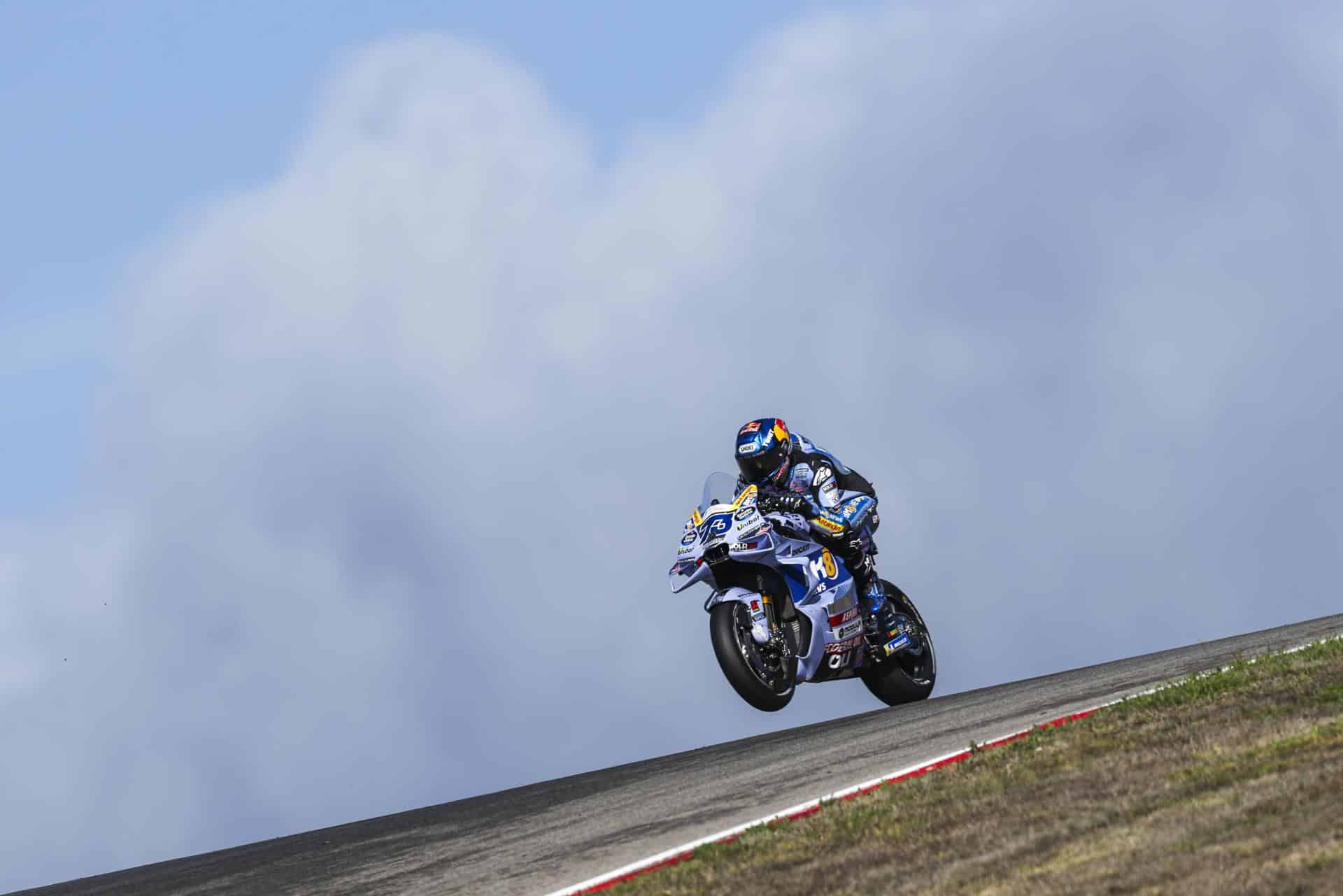 El español Alex Márquez (Ducati Desmosedici GP24) en la carrea Sprint del Gran Premio de Portugal. EFE/EPA/JOSE SENA GOULAO