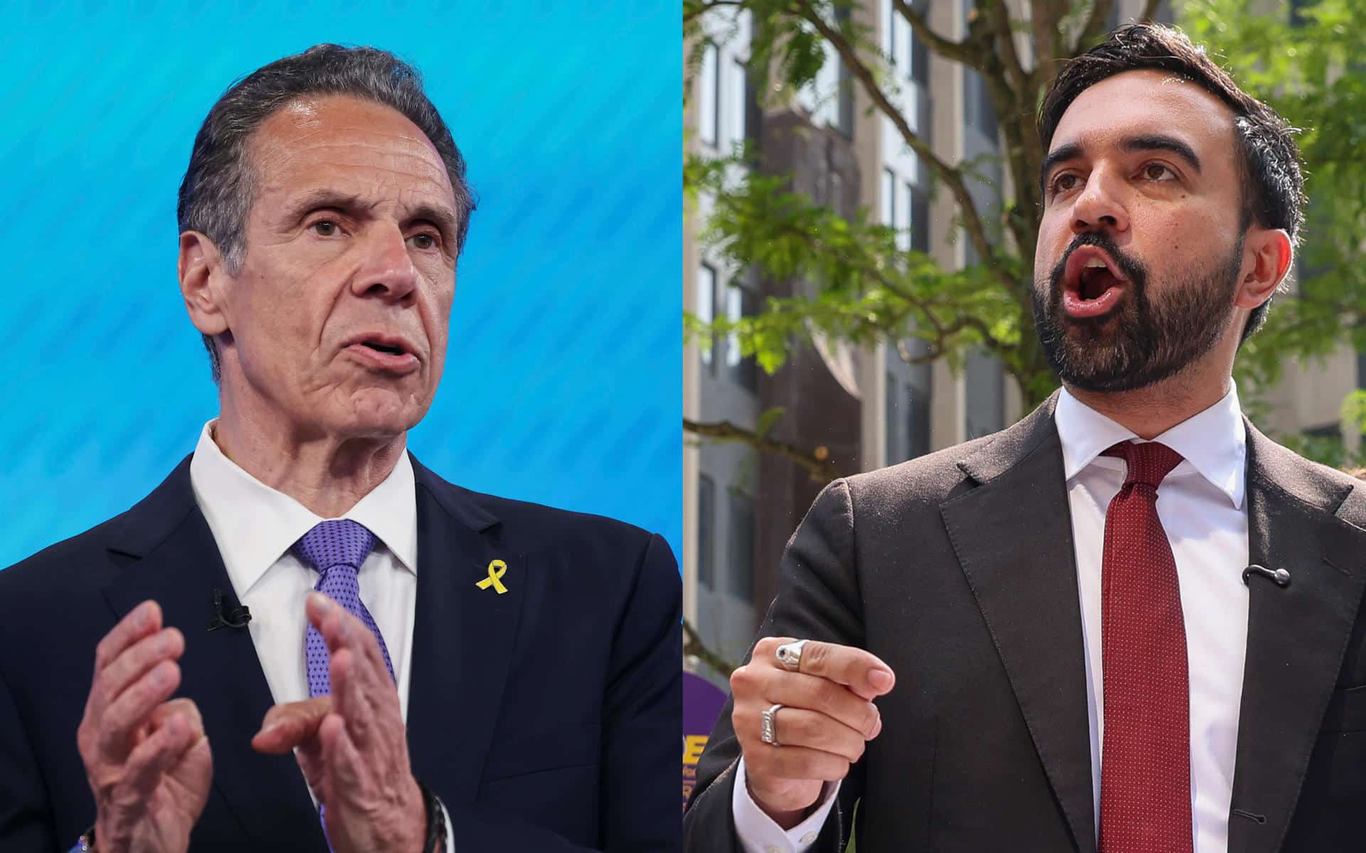 Combo de fotografías de archivo donde aparecen los candidatos a la alcaldía de Nueva York Andrew Cuomo (i) y Zohran Mamdani. EFE/ Yuki Iwamura / Sarah Yenesel