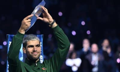 El tenista español Carlos Sanz, tras perder la final de las Finales ATP del pasado domingo contra el italiano Jannik Sinner. EFE/ ALESSANDRO DI MARCO