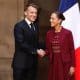 La presidenta de México, Claudia Sheinbaum (d), saluda al presidente de Francia, Emmanuel Macron, este viernes a su llegada a una visita de trabajo en la Ciudad de México (México). EFE/Sáshenka Gutiérrez