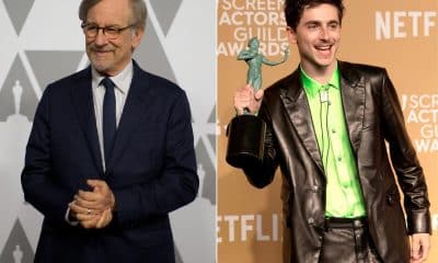 Combo de fotografías de archivo del director Steven Spielberg (i) y el actor Timothée Chalamet (d), quienes recibieron este viernes su primera nominación a un premio Grammy, ampliando así su presencia en los más prestigiosos galardones de la industria del entretenimiento. EFE/Armando Arorizo