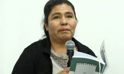 Olivia Ramírez, madre de Isaías, desaparecido a los 17 años en el municipio de Acámbaro, habla durante una rueda de prensa este viernes, en Ciudad de México (México). EFE/ Mario Guzmán