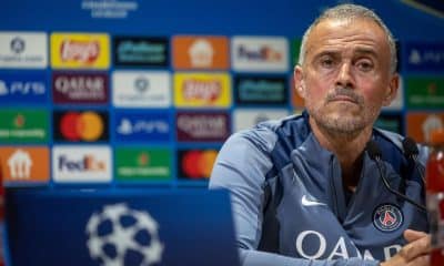 El entrenador del París Saint-Germain, Luis Enrique, durante la rueda de prensa de este lunes. EFE/EPA/CHRISTOPHE PETIT TESSON